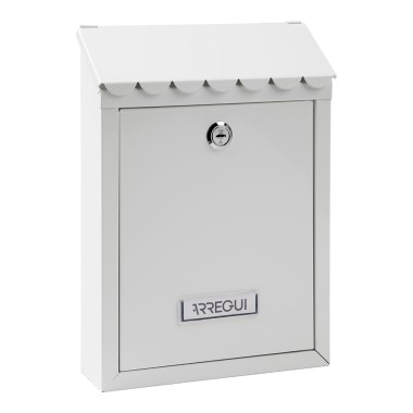 Buzón individual exterior, pequeño, civic, acero, blanco, 21,6 x 8 x 30 cm
