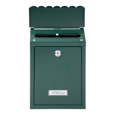 Buzón individual exterior, pequeño, civic, acero, verde, 21,6 x 8 x 30 cm