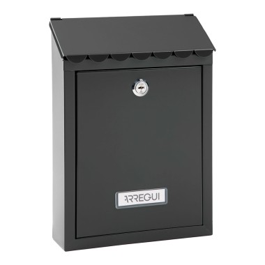 Buzón individual exterior, pequeño, civic, acero, negro, 21,6 x 8 x 30 cm