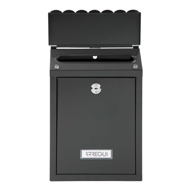 Buzón individual exterior, pequeño, civic, acero, negro, 21,6 x 8 x 30 cm