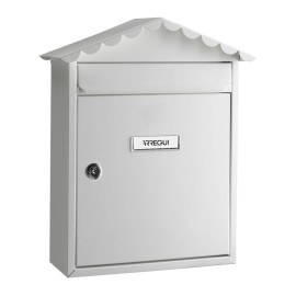 Buzón individual exterior, mediano, visit, acero, blanco, 30 x 11 x 36 cm