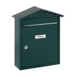 Buzón individual exterior, mediano, visit, acero, verde, 30 x 11 x 36 cm