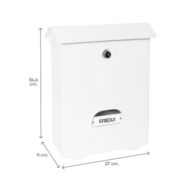 Buzón individual exterior, mediano, classic, poliestireno, blanco, 27 x 11 x 34,6 cm
