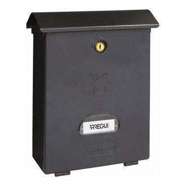 Buzón individual exterior, mediano, classic, poliestireno, negro, 27 x 11 x 34,6 cm