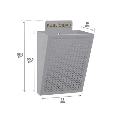 Cesta de publicidad e2302, acero, plata, 22 x 19 x 35,5 cm