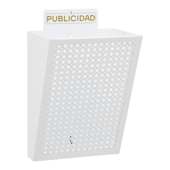 Cesta de publicidad e2304, acero, blanco, 22 x 19 x 35,5 cm