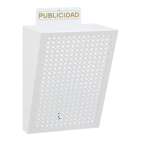Cesta de publicidad e2304, acero, blanco, 22 x 19 x 35,5 cm