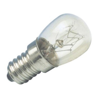 Bombilla incandescente pebetero, e-14, 15 w, 26 x 60 mm