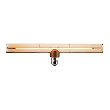 Bombilla led decorativa ámbar tipo linestra, e27, 4 w, 265 lm, 1800 k, luz cálida, 300 x 72 mm