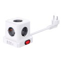 Base aérea 5 tomas schuko 2p+t con interruptor 16 a 3680 w 250 v~+ 4 usb 3,1a (3 a+1 c), cable de 1,5 m, blanca