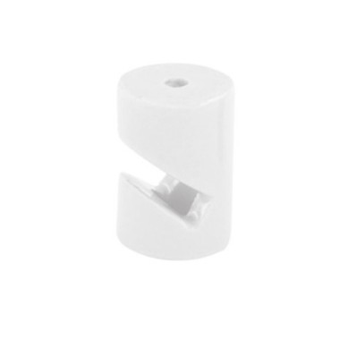 Sujetacables de plástico, cilíndrico en v, blanco, 5 uds