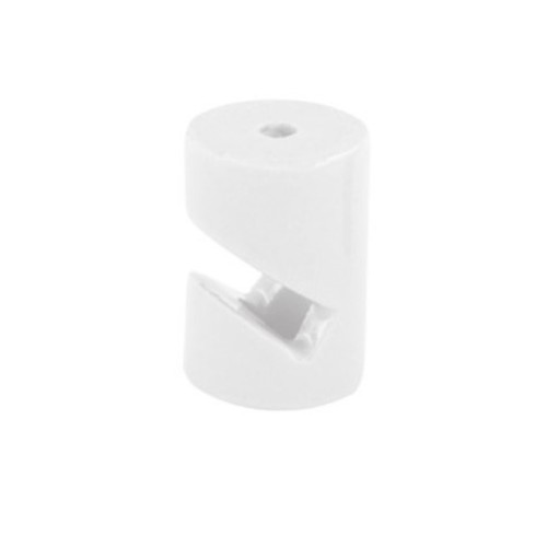Sujetacables de plástico, cilíndrico en v, blanco, 5 uds