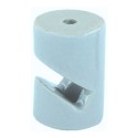 Sujetacables de porcelana cilíndrico en v, blanco, 5 uds, ø20 x 30 mm