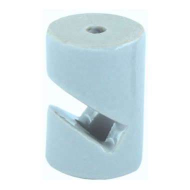Sujetacables de porcelana cilíndrico en v, blanco, 5 uds, ø20 x 30 mm