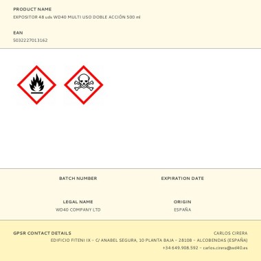 Expositor 48 uds wd40 multi uso doble acción 500 ml