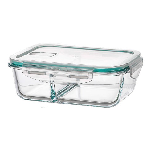 Fiambrera borosilicato dos compartimientos hermética 1040 ml