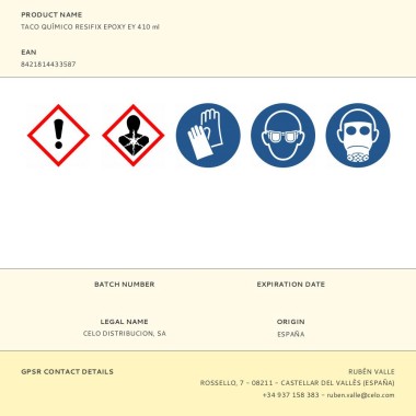 Taco químico resifix epoxy ey410, 410 ml