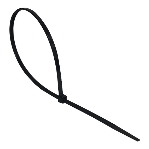 Brida nylon 2,5 x 200 mm negra, 100 uds
