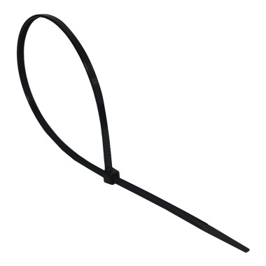 Brida nylon 2,5 x 200 mm negra, 100 uds