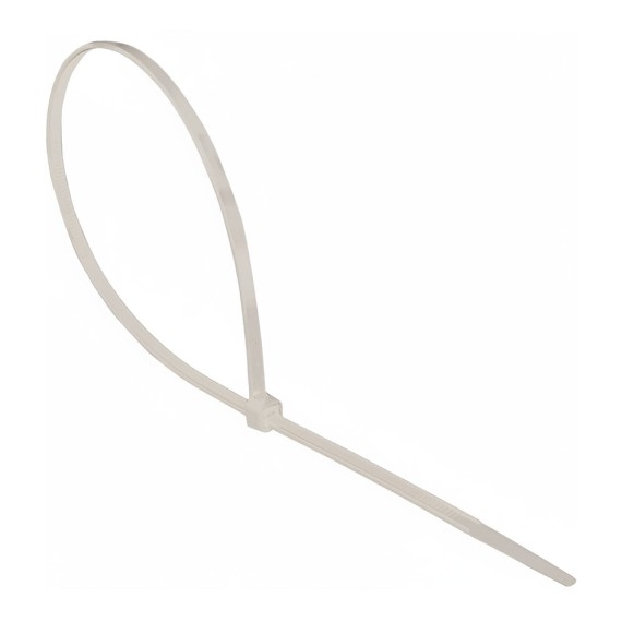 Brida nylon 2,5 x 200 mm natural, 100 uds