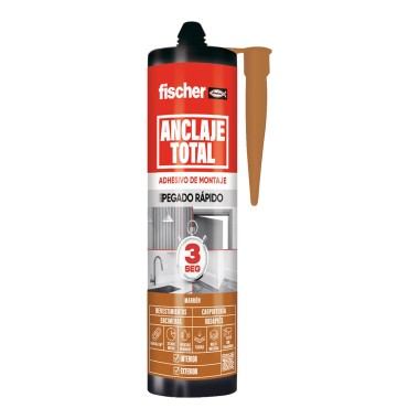 Anclaje total, pegado rápido 3 segundos, para interior y exterior, marrón, 290 ml