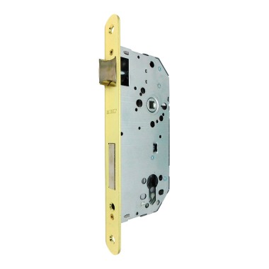 Cerradura embutir c/r cre06 50/85 mm latonado