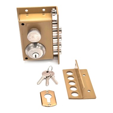 Cerradura sobreponer crs01 izquierda pintado oro