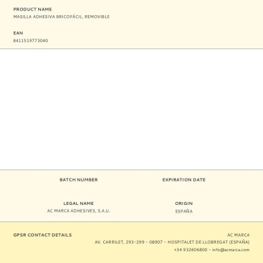 Masilla adhesiva reutilizable 50 g