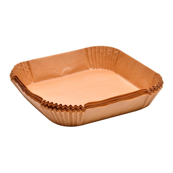 Bandeja de papel cuadrada para freidora de aire foodies mp, 20 x 20 cm, 50 uds