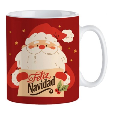 Taza papa noel 330 ml en caja regalo, modelos variados