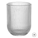Vaso de cristal con rayas en relieve 260 ml, 6 uds