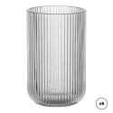 Vaso de cristal con rayas en relieve 430 ml, 6 uds