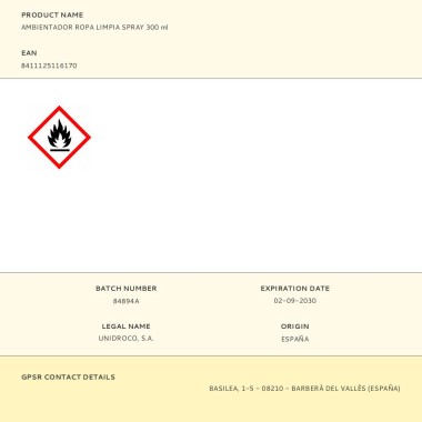 Ambientador ropa limpia spray 300 ml