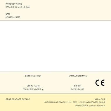 Karaoke mini con leds rgb, 8,8 x 6,8 x 8,8 cm