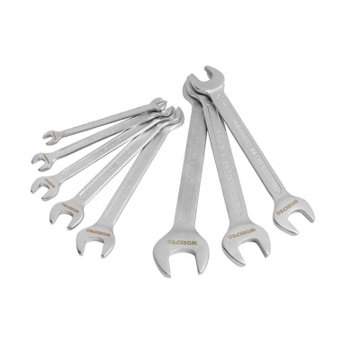 Llaves fijas cr-v de doble boca, juego 8 piezas