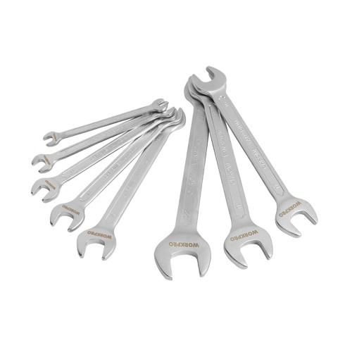 Llaves fijas cr-v de doble boca, juego 8 piezas