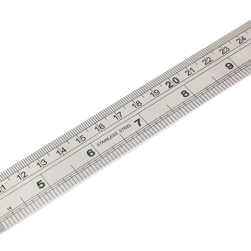 Regla de acero inoxidable, métrico-sae, 600 mm
