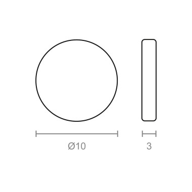 Imán neodimio disco im28 níquel ø10 x 3 mm