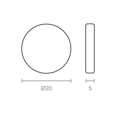 Imán neodimio disco im28 níquel ø20 x 5 mm