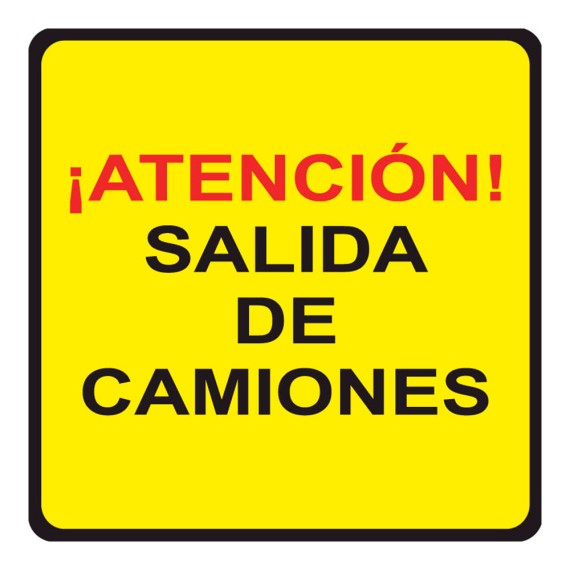 Señal vial de salida camiones, pvc, 70 x 50 cm