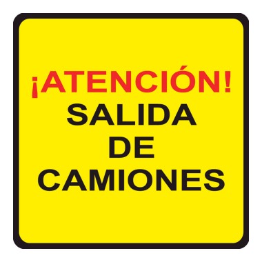 Señal vial de salida camiones, pvc, 70 x 50 cm