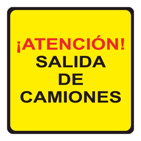 Señal vial de salida camiones, pvc, 70 x 50 cm