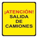 Señal vial de salida camiones, pvc, 70 x 50 cm