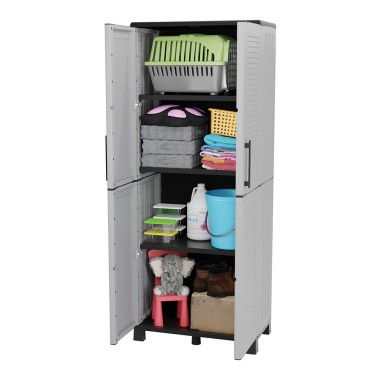 Armario alto línea family de polipropileno gris claro, 68 x 37 x 169 cm