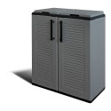 Armario bajo línea eco easy con reciclaje selectivo de 2 tapas, polipropileno, gris oscuro, 68 x 37 x 84 cm