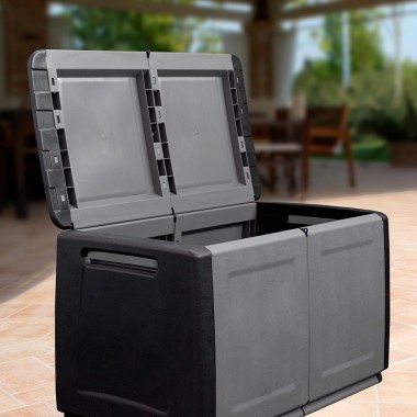 Baúl polipropileno 230 l, gris oscuro, 96 x 53 x 57 cm