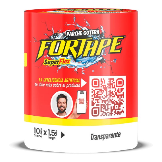 Cinta parche tapa gotera transparente pvc rollo 10 x 150 cm