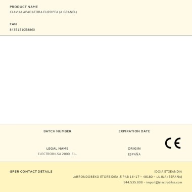 Clavija apadatora europea (a granel)