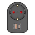 Adaptador combi 30 w usb a + c + 1 toma schuko, 16 a 250 v~, negro