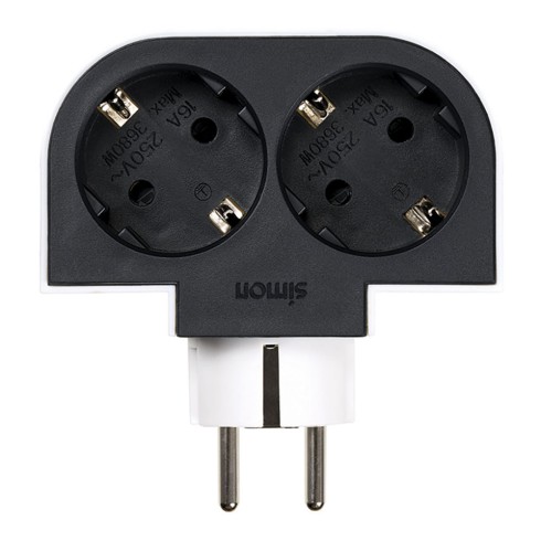 Adaptador giratorio schuko 2 tomas 16a 250 v~